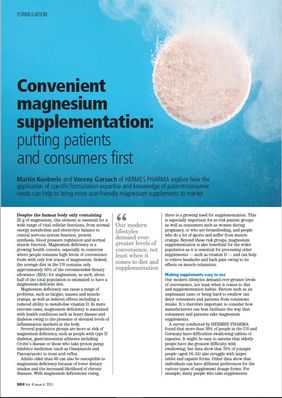 Convenient magnesium supplementation: putting patients and consumers first
