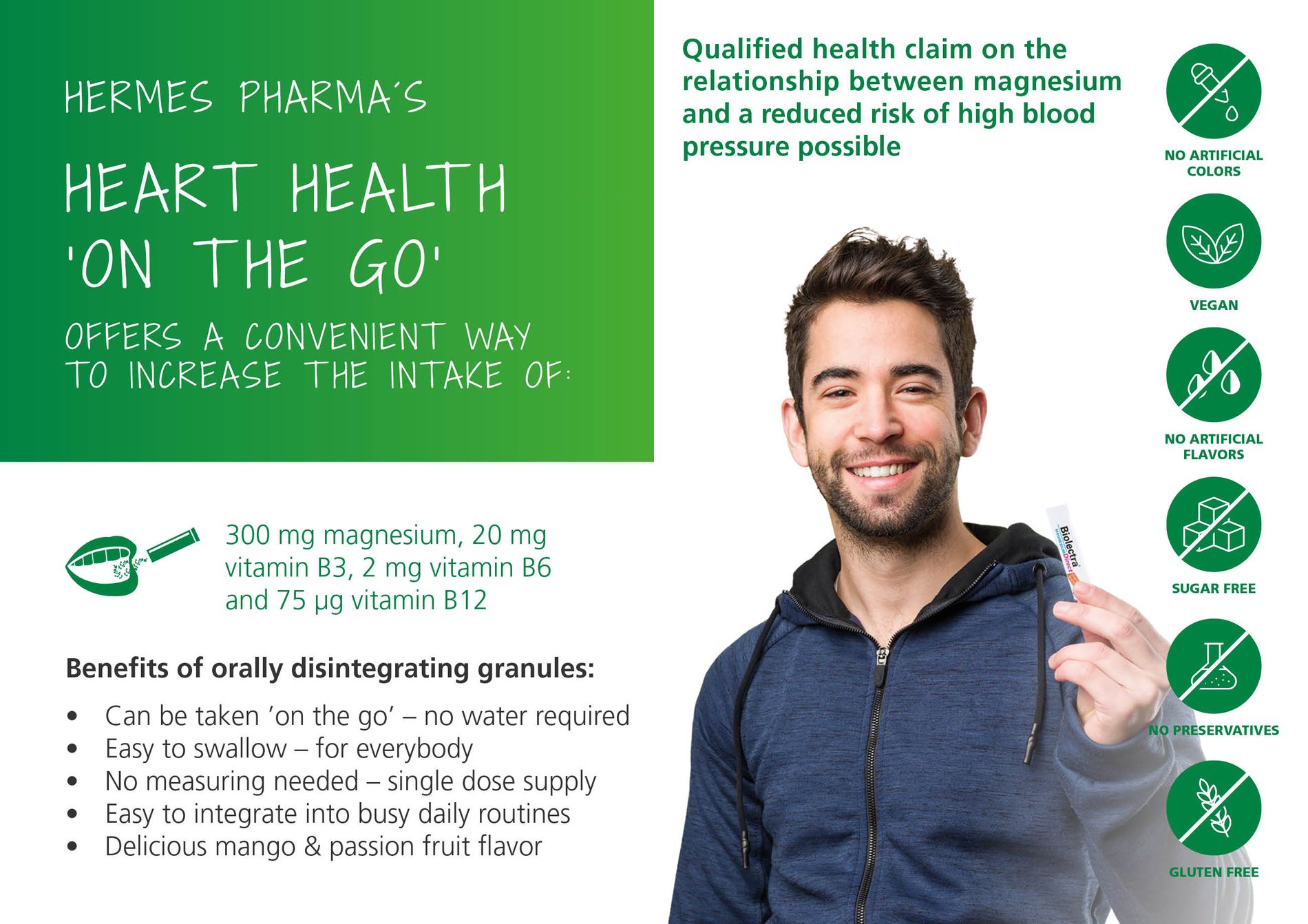 HERMES PHARMA 'Heart health on the go' with magnesium and B-Vitamins